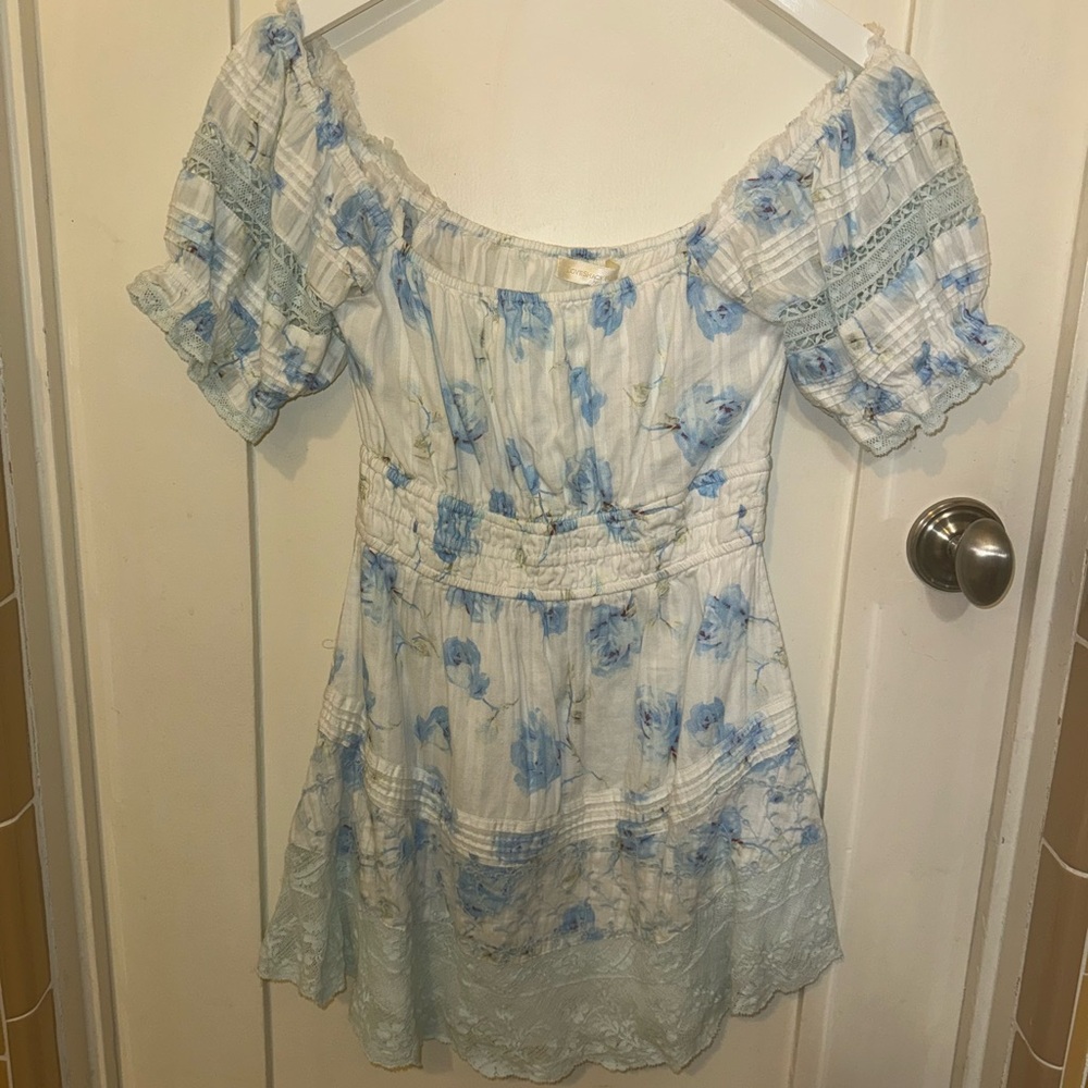 LoveShackFancy Blue Floral Dress